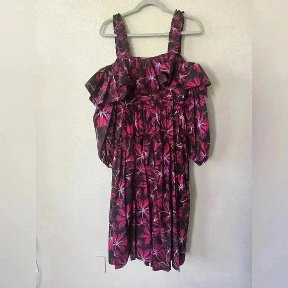 ULLA JOHNSON Caprice floral cotton poplin midi dress Women’s Size 2 NWOT - Picture 4 of 16